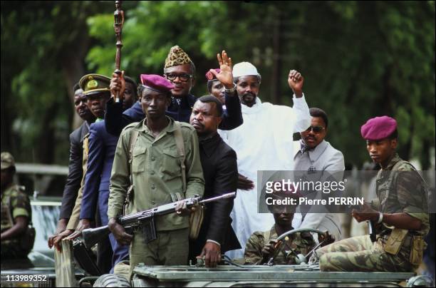 French army In N'Djamena, Chad On August 22, 1983-Hissein Habre, Mobutu Sese Seko.