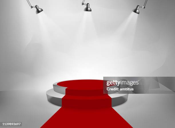 podiumsschritte roter teppich - sockel stock-grafiken, -clipart, -cartoons und -symbole