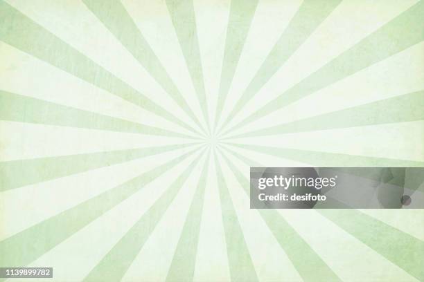 illustrations, cliparts, dessins animés et icônes de illustration vectorielle horizontale d’un sunburst de couleur vert pastel grungy - aura