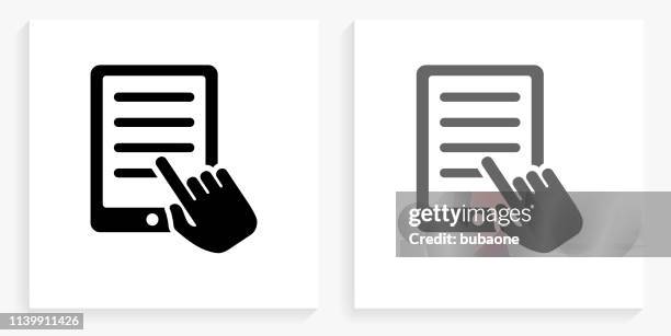 tablet black and white square icon - multiple mobile devices stock illustrations