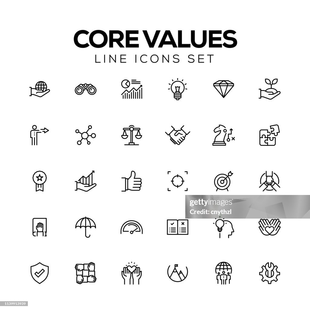 CORE VALUES LINE ICONS