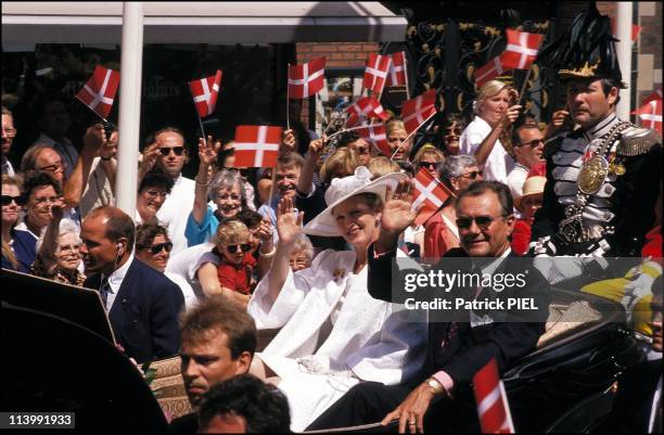 Silver wedding ceremony of Margrethe and Henrik of Denmark in Denmark on June 10, 1992.