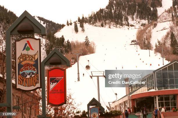 Aspen, Colorado. General View of shops, Aspen Mountain. Photo Dan Callister Online Usa Inc.