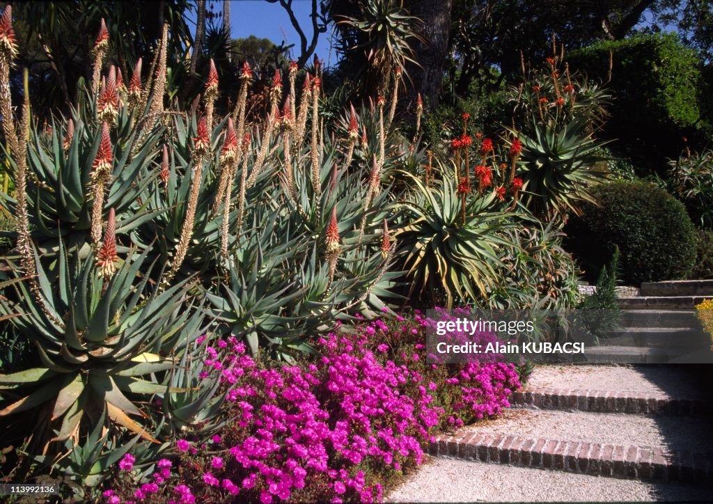 Villa Ephrussi de Rotschild's gardens in St Jean Cap Ferrat, Alpes Maritimes France On March 05, 2004-