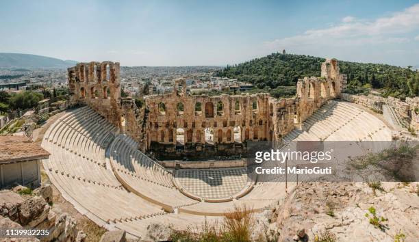 theatre of herod atticus. athens, greece - arts culture and entertainment stock pictures, royalty-free photos & images