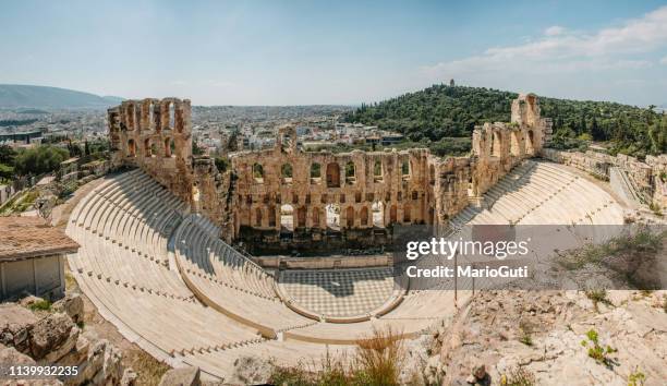 theatre of herod atticus. athens, greece - cultura grega imagens e fotografias de stock