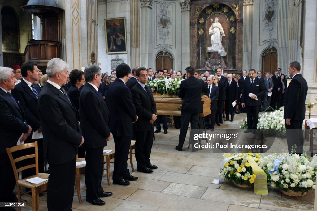 Claude Pompidou's funeral In Paris, France On July 06, 2007-