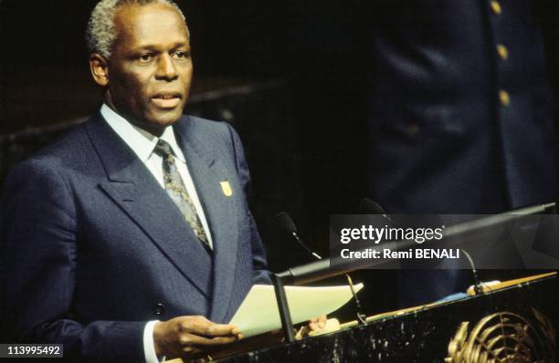 53rd Anniversary of the United Nations In New York, United States On October 22, 1995-President of Angola Jose Eduardo dos Santos.