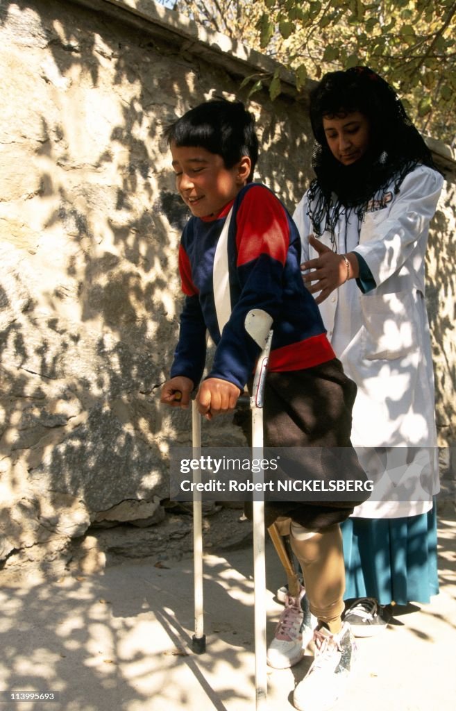 Red Cross prosthesis center for mine victims In Kabul, Afghanistan On November 08, 1995-