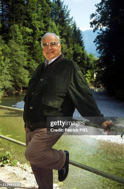 Chancellor Helmut Kohl and wife Hannelore on holidays in Sankt Gilgen, Austria on August 14, 1993.