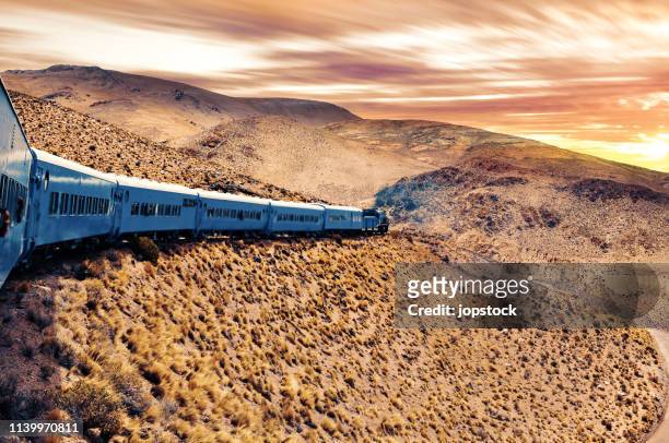 train in santa province, argentina - saltar stock-fotos und bilder