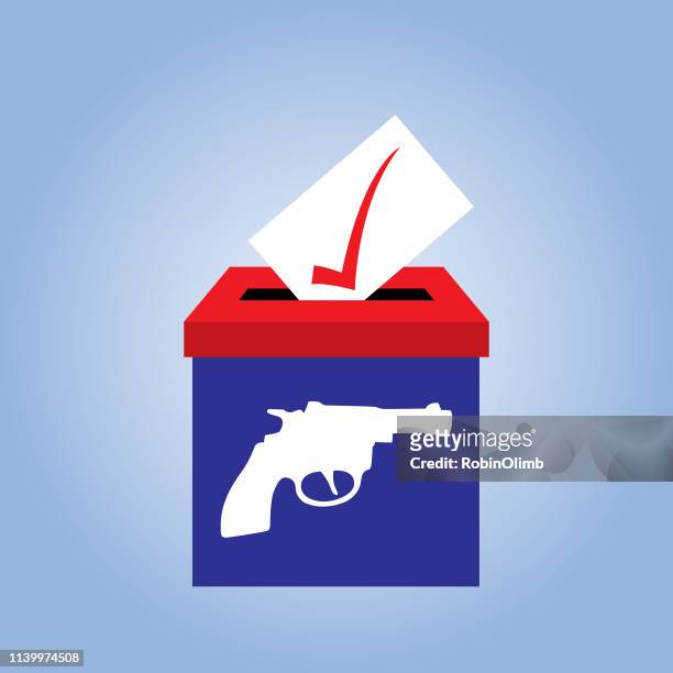 pistol ballot box icon - trigger warning stock illustrations