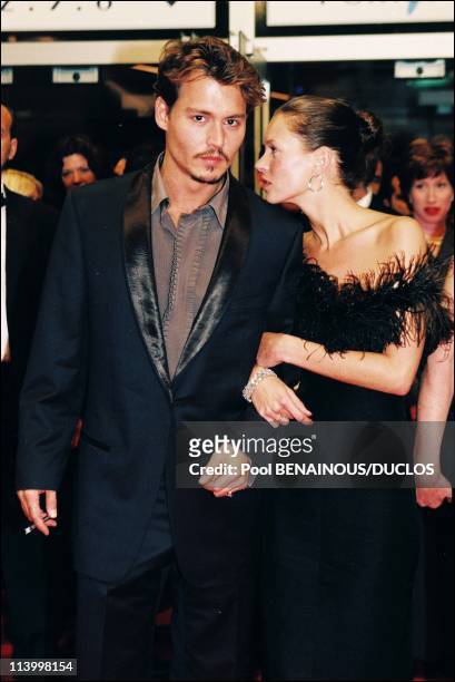 Cannes 98: The Strairs of "Fear And Loathing In Las Vegas" In Cannes, France On May 15, 1998-Johnny Depp and Kate Moss.