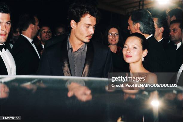 Cannes 98: The Strairs of "Fear And Loathing In Las Vegas" In Cannes, France On May 15, 1998-Johnny Depp and Kate Moss.