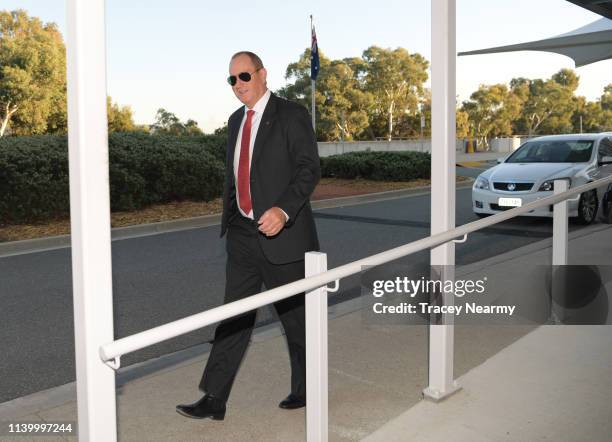 Senator Fraser Anning arrives at Parliament House on April 03, 2019 in Canberra, Australia. Senator Anning is facing a censure motion over his...
