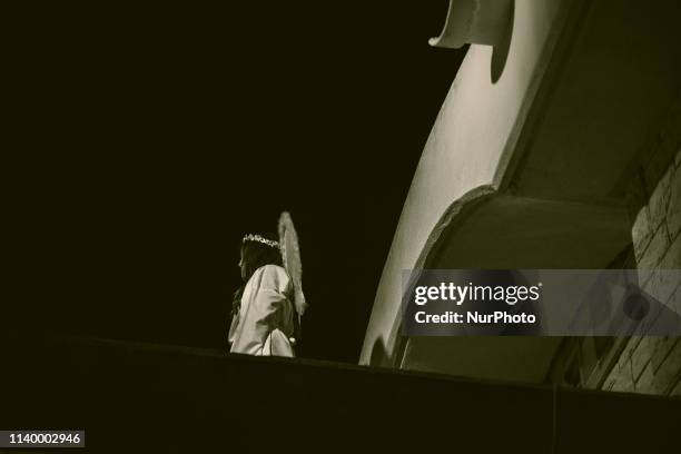 The Procession of the bier of Christ is a tradition that is held in Greece during the evening Good Friday in Anavyssos, Greece on April 26th 2019. In...