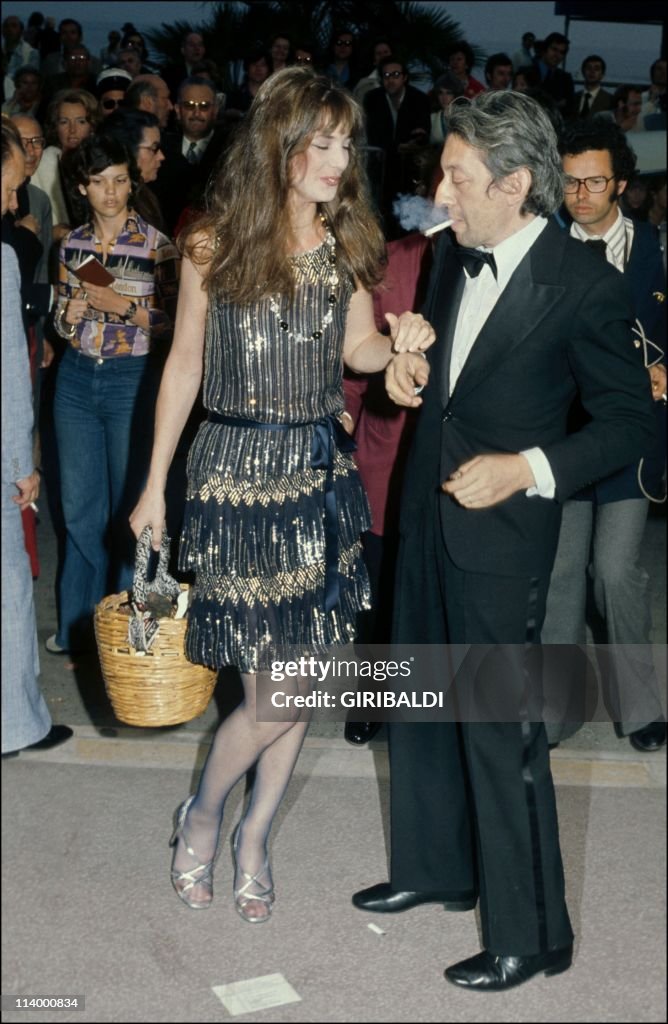 Serge Gainsbourg and Jane Birkin at Cannes film festivals, France On May 15, 1974-