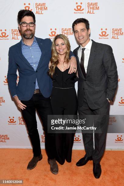 Brian Patrick Flynn, Eryn Marciano and Rob Marciano attend Best Friends Animal Society’s Benefit to Save Them All at Gustavino's on April 02, 2019 in...