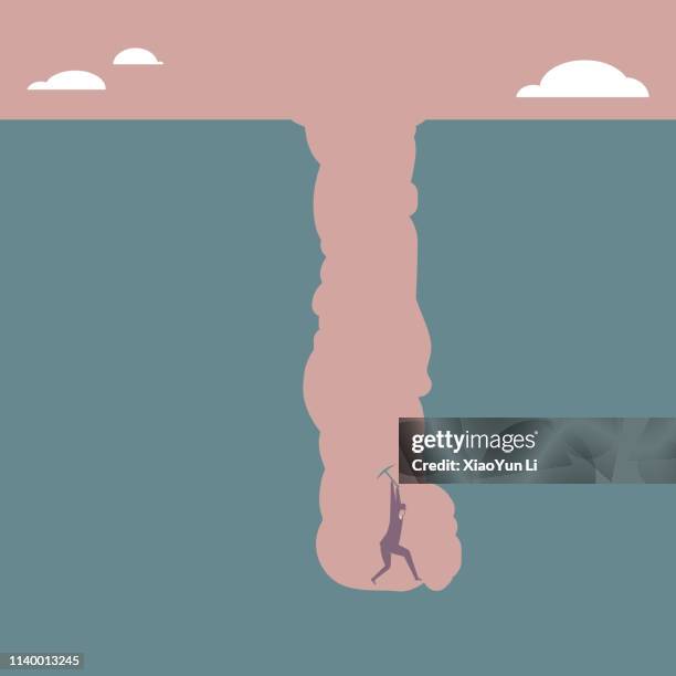 businessman works underground. - buried stock illustrations