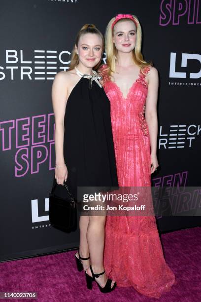 Dakota Fanning and Elle Fanning attend a special screening of Bleecker Street's "Teen Spirit" ArcLight Hollywood on April 02, 2019 in Hollywood,...