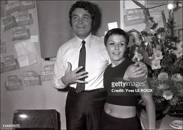 Pierre Perret premiere at the Olympia in Paris, France in October, 1968-Elis Regina and Pierre Perret.