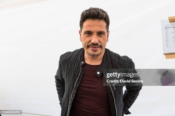 Singer David de Maria is seen backstage during the International Autism's Day concert at Callao Square on April 2, 2019 in Madrid, Spain.