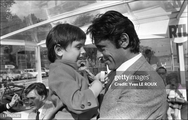 Sacha Distel and family in France on May 09, 1969-Sacha with son Julien.