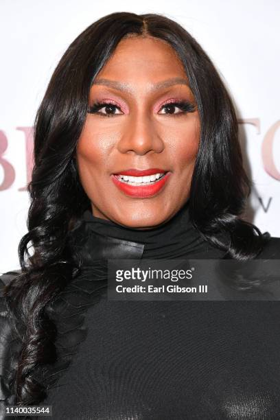 Towanda Braxton is seen as We TV celebrates the premiere of "Braxton Family Values" at Doheny Room on April 02, 2019 in West Hollywood, California.