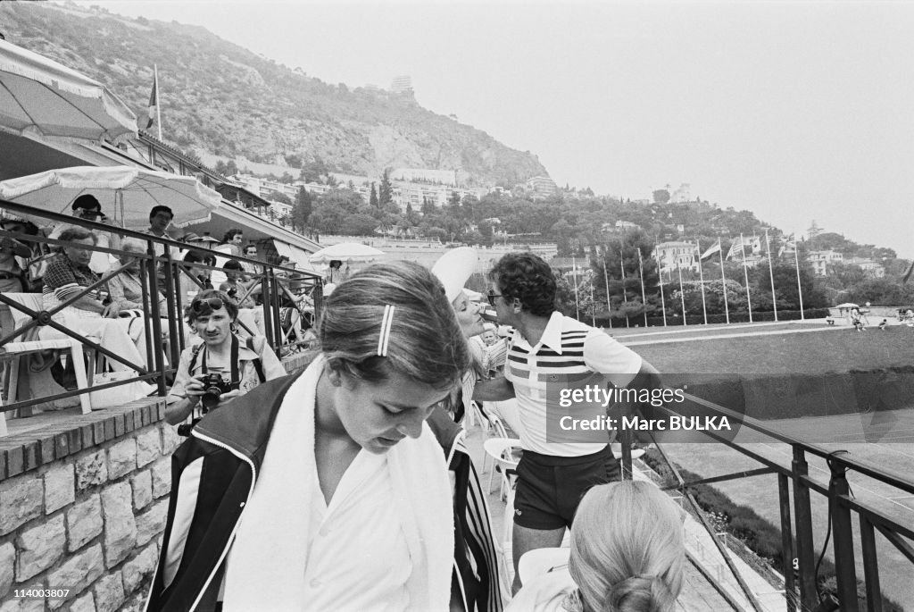 Tennis Tournament: Caroline and P.Junot In Monaco City, Monaco On July 09, 1979-