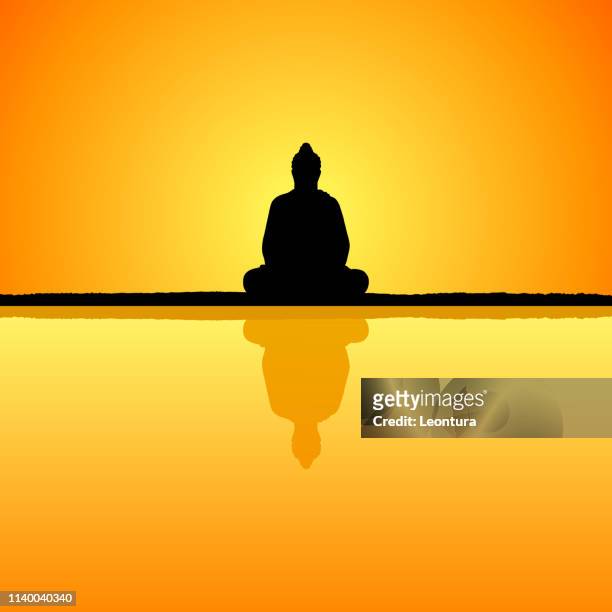 buddha - sunrise yoga stock illustrations