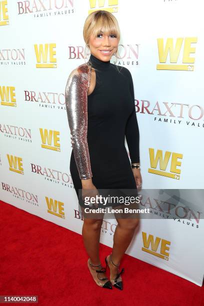 Tamar Braxton attends WE tv's "Braxton Family Values" Season 6 Premiere at The Doheny Room on April 02, 2019 in West Hollywood, California.