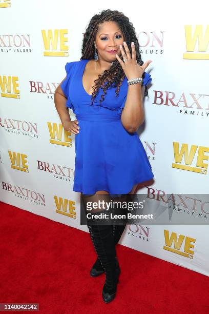 Trina Braxton attends WE tv's "Braxton Family Values" Season 6 Premiere at The Doheny Room on April 02, 2019 in West Hollywood, California.