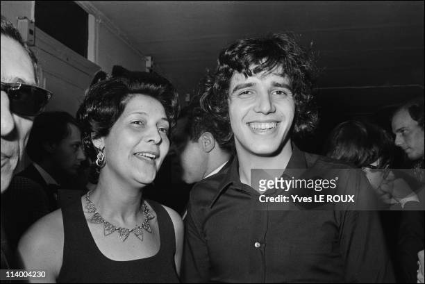 Premiere of Gilbert Becaud at the Olympia in Paris, France on February 20, 1969-Julien Clerc and mother.