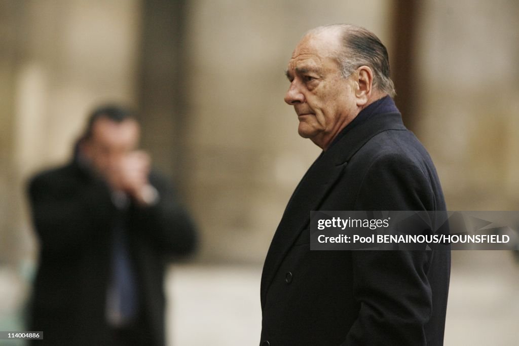 Funerals of Philippe Seguin at the Invalides In Paris, France On January 11, 2010-