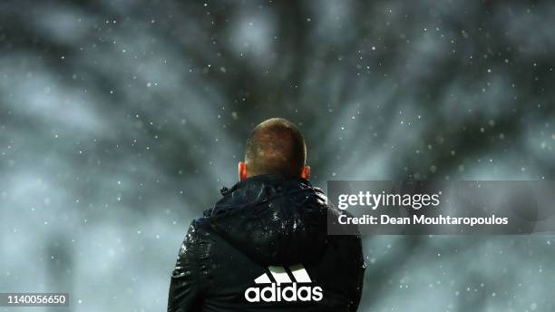 Ajax Coach, John Heitinga looks on from the sidelines during the YOUTH CUP U19 between Ajax U19 and Excelsior U19 at Sportpark De Toekomst Johan...