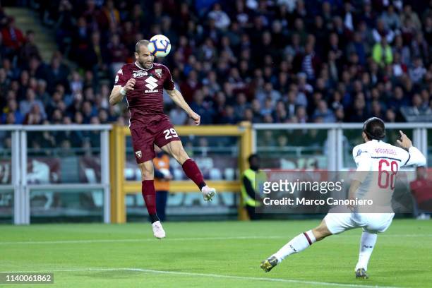 Lorenzo De Silvestri of Torino FC in action during the Serie A football match between Torino Fc and Ac Milan. Torino Fc wins 2-0 over Ac Milan.