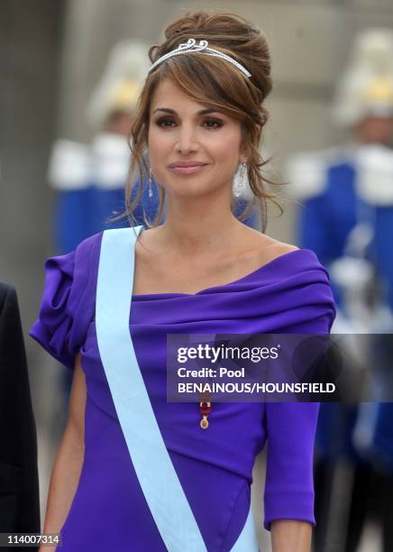 Wedding of H.R.H. Crown Princess Victoria of Sweden and Daniel Westling In Stockholm, Sweden On June 19, 2010-King Abdullah and Queen Rania of...