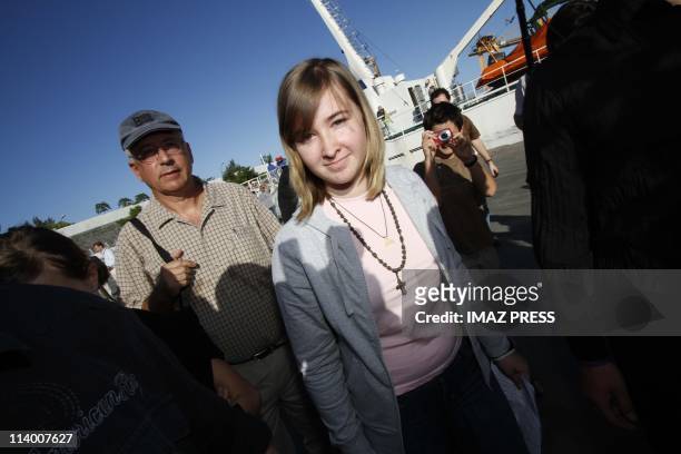 Young Sailor Abby Sunderland in Reunion on June 26, 2010-The western harbour of La Reunion island. The young American sailor Abby Sunderland has...