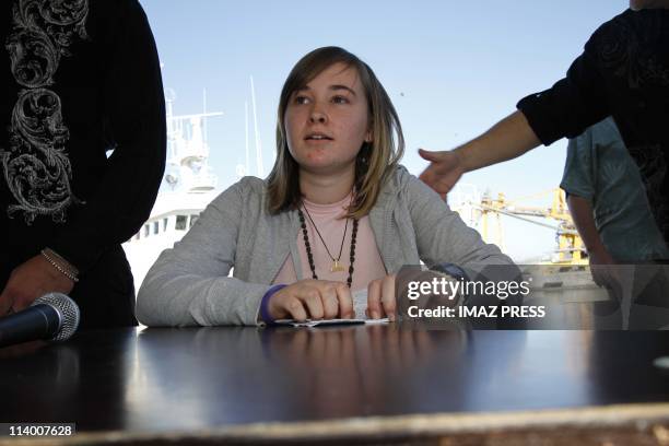 Young Sailor Abby Sunderland in Reunion on June 26, 2010-The western harbour of La Reunion island. The young American sailor Abby Sunderland has...