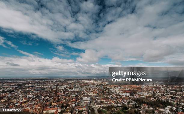 aerial view of feiburg, germany - freiburg im breisgau stock pictures, royalty-free photos & images