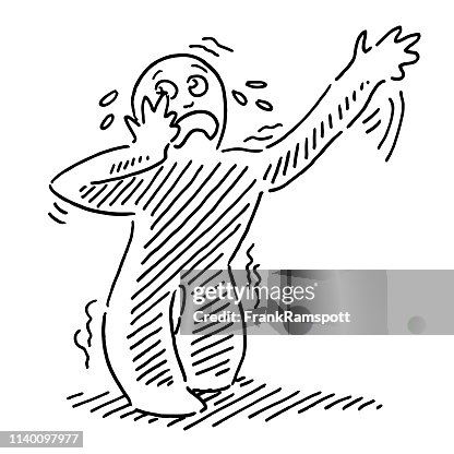 Weak Human Figure Feeling Sick Drawing Weak Human Figure Feeling Sick Drawing