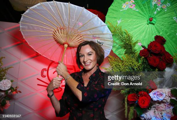 Cassandra Thorburn attends the P'Nut Street Noodles Launch on April 03, 2019 in Sydney, Australia.