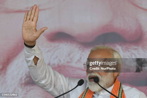 Prime Minister Narendra Modi Address at the Electiona Camping Rally on April 29,2019 in Chanditala ,West Bengal,India. Prime Minister Narendra Modi...