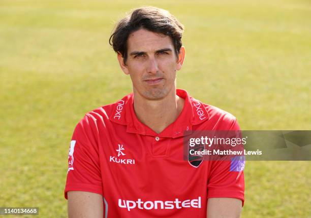 Chris Wright of Leicestershire CCC pictured during the Leicestershire CCC Photocall at Grace Road on April 03, 2019 in Leicester, England.