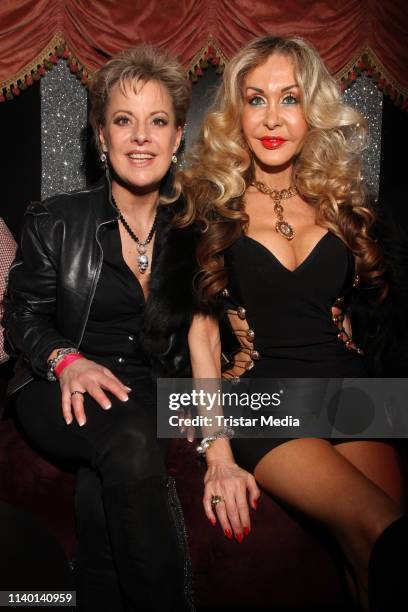 Tanja Schumann and Dolly Buster during the Olivia Jones Bunny Burlesque Party on April 2, 2019 in Hamburg, Germany.