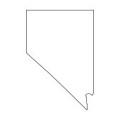 Nevada, state of USA - solid black outline map of country area. Simple flat vector illustration