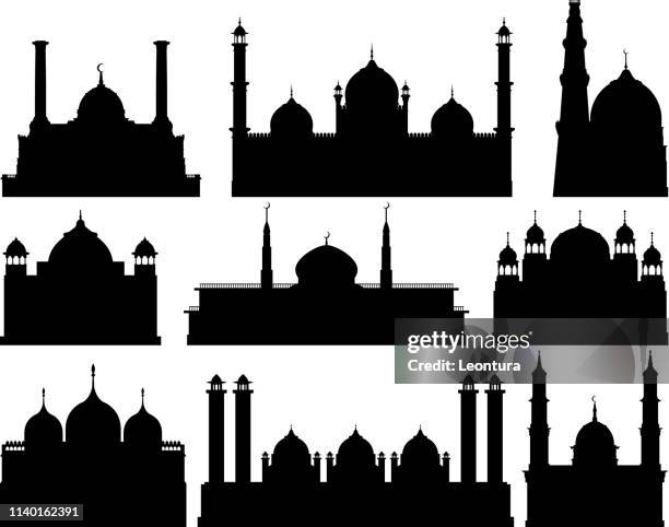 highly detailed mosques - qatar mosque stock illustrations