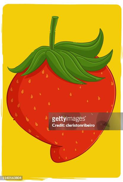 the strawberry - morango stock illustrations