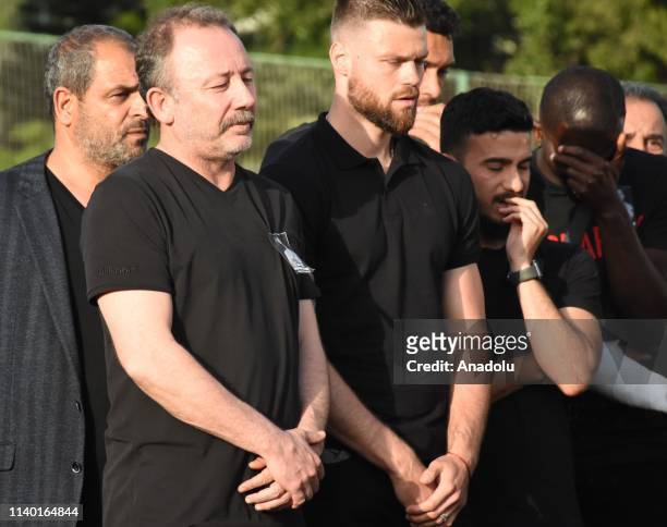 Head coach of Aytemiz Alanyaspor Sergen Yalcin attends the ceremony for Czech striker of Turkish football club Alanyaspor Josef Sural who died in a...