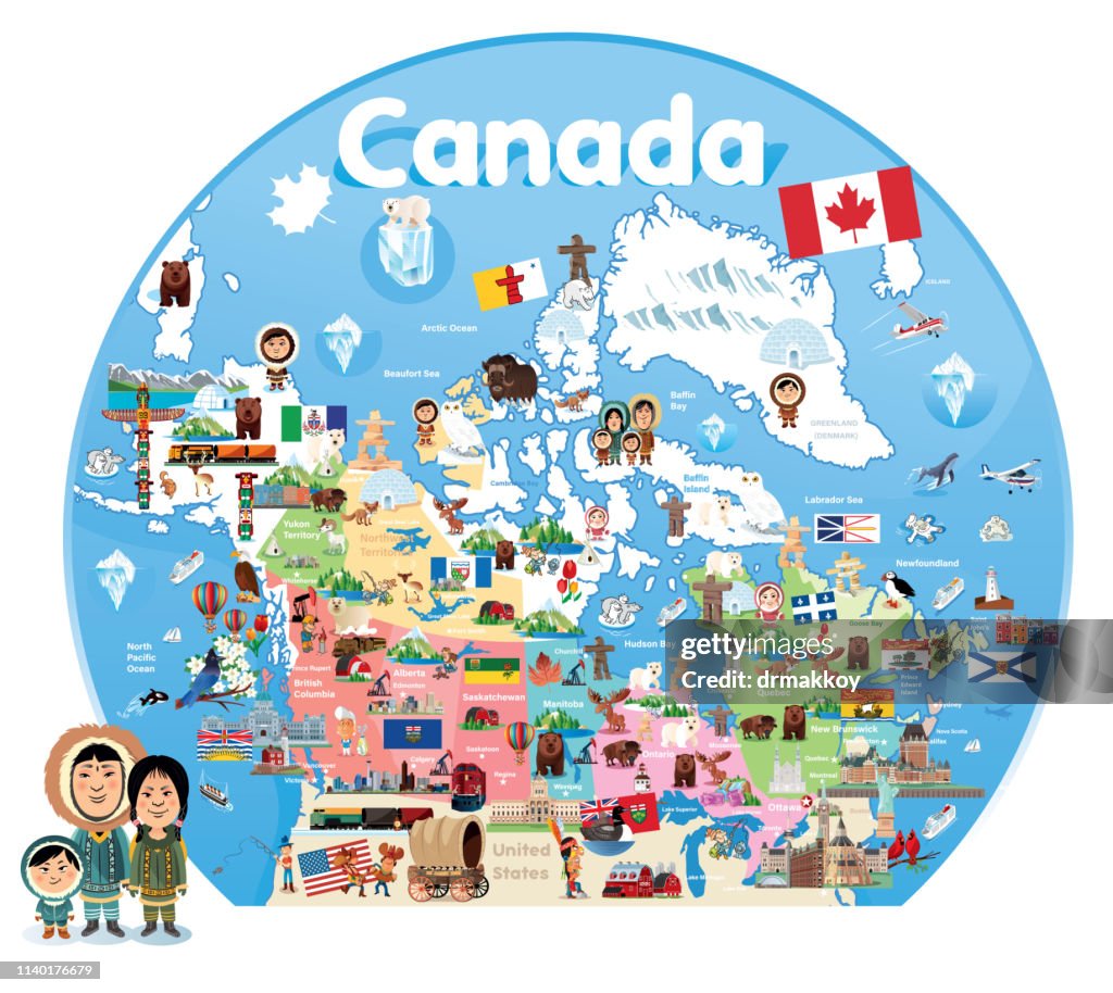 Cartoon Map Of Canada High-Res Vector Graphic - Getty Images
